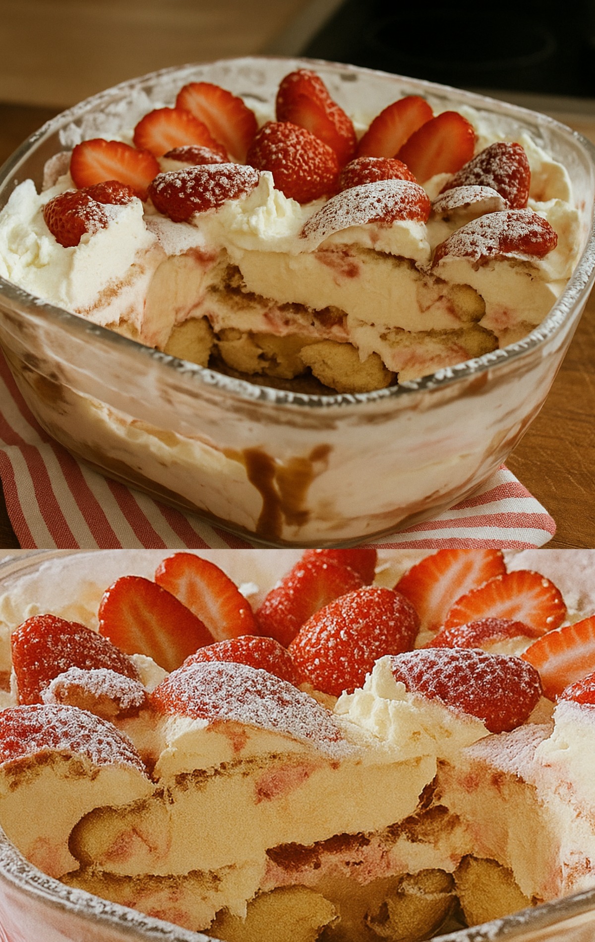 Braškių ir šarlotės tiramisu – gaivus ir elegantiškas receptas