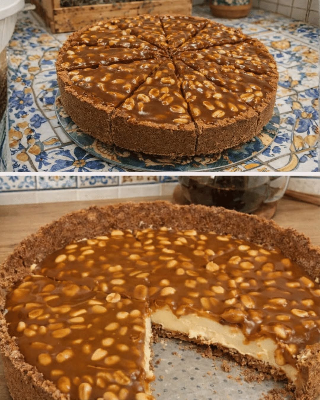 Lengvas žemės riešutų karamelės pyragas (Snickers stiliaus) – itin gardus receptas