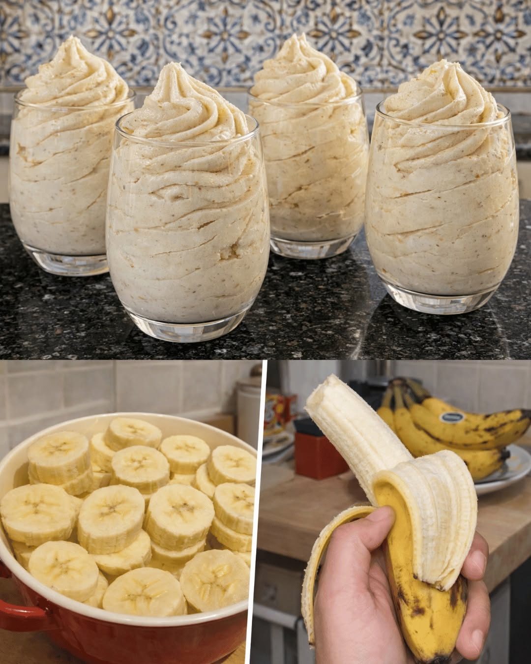 5 minučių bananų musas: geriausias itališkas desertas
