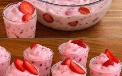 Vienkāršs žemeņu desertas, paruošiamas per 2 minutes
