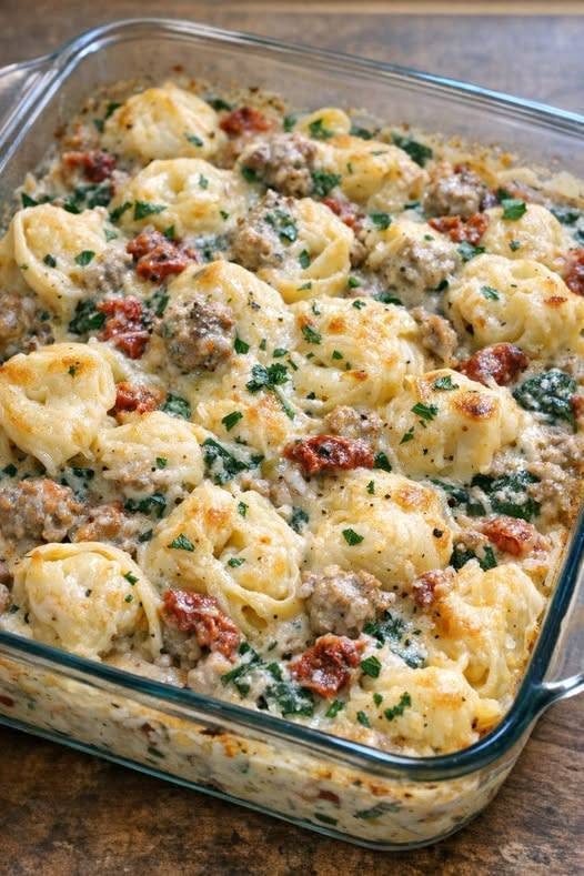 3 ingredientų kreminės dešros tortellini troškinys