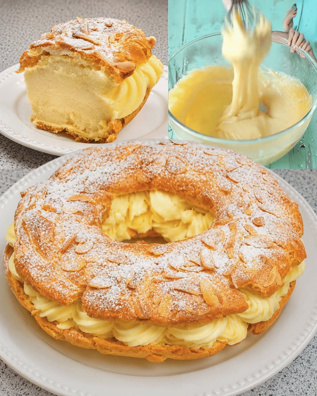 „Paris-Brest“ vanilės skonio „Diplomat“ kremas (lengva ir itin gardi versija)