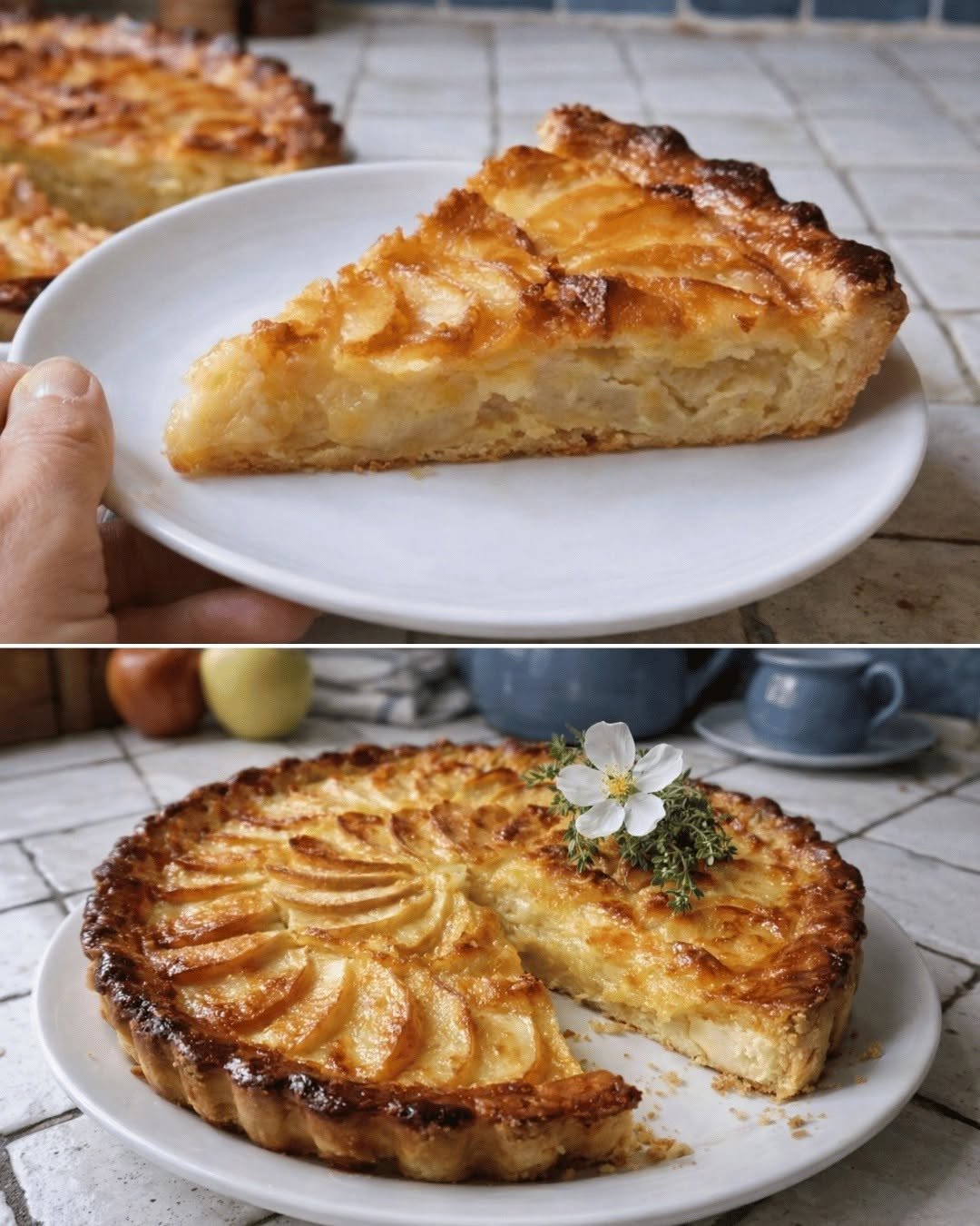Normandijas ābolu tarte: tradicionāla, mutē kūstoša un krēmīga recepte