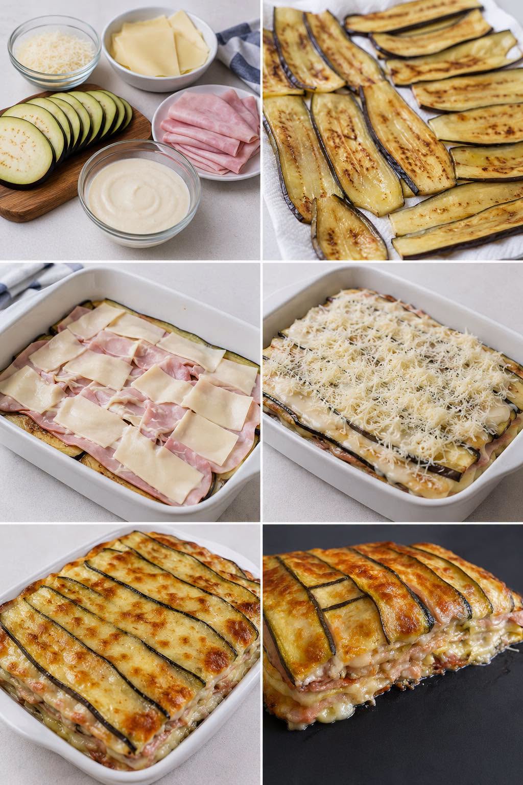 Baklažanų gratinas su kumpiu ir sūriu: tirpstantis ir jaudinantis patiekalas