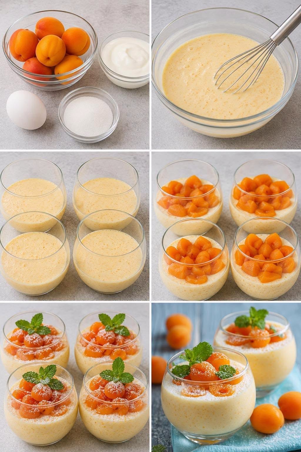 Abrikosų musas stiklinėse: lengvas, vaisiškas ir elegantiškas desertas
