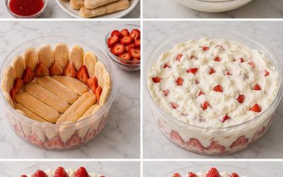 Braškių pyragaičiai tiramisu stiliumi