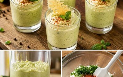 Cukinijų kremas su žolelėmis ir parmezano drožlėmis