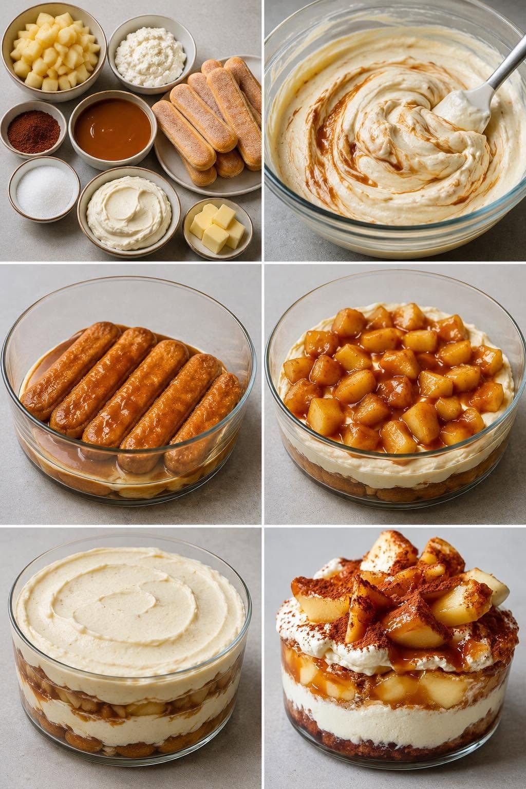Nepaprastai gardus karamelizuotas obuolių tiramisu
