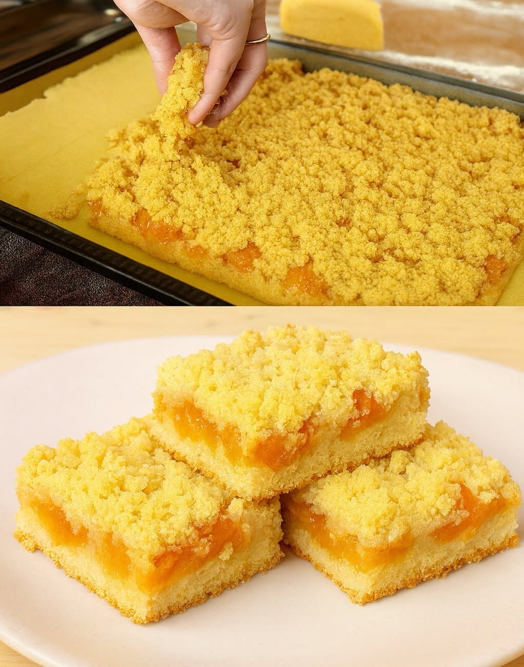 Abrikosų keksiukas su trupiniais – minkštas ir sultingas